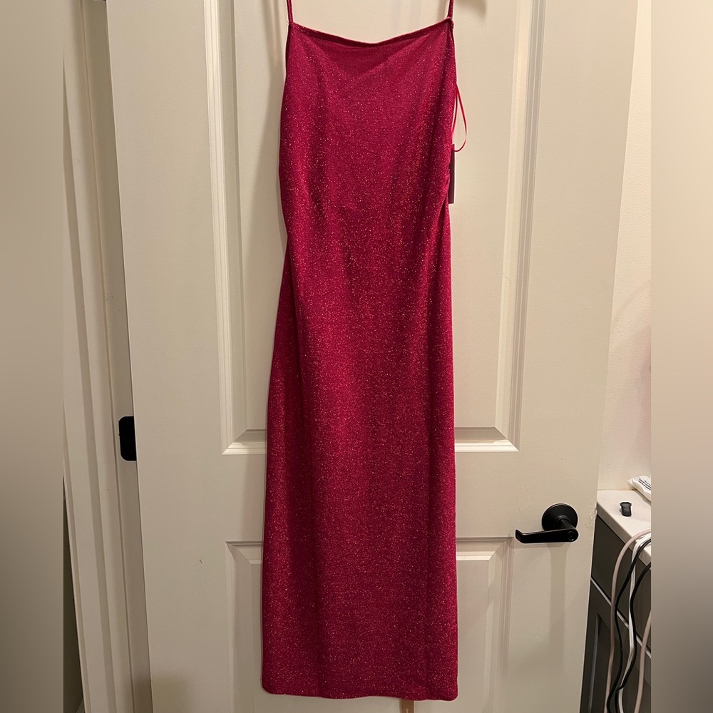 Reformation Breslin pink sparkle dress